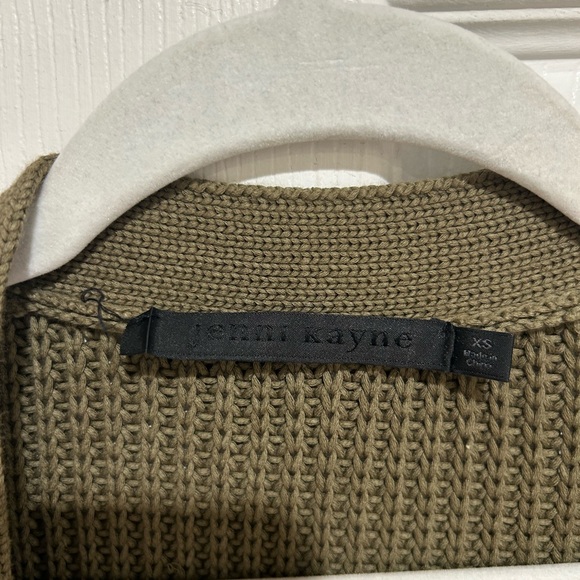 JENNI KAYNE Organic Cotton cocoon cable knit green luxury cardigan XS - Picture 3 of 4